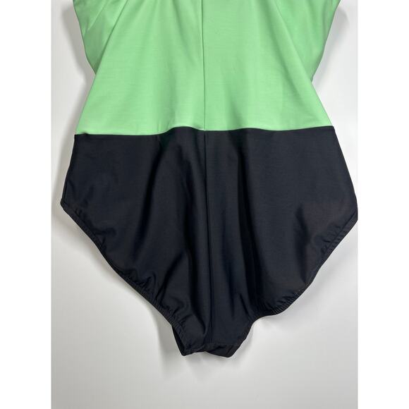 Miraclesuit Trimshaper Colorblock Ruched Sides One-Piece Slimming Swimsuit Sz 14 - Picture 6 of 10